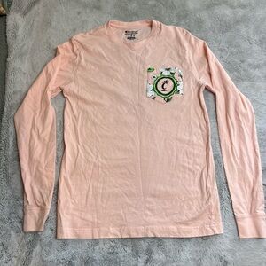 Champion Light Pink Long Sleeve Kids Tee with Pocket